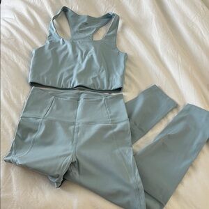 Girlfriend Collective Light Blue Leggings Set